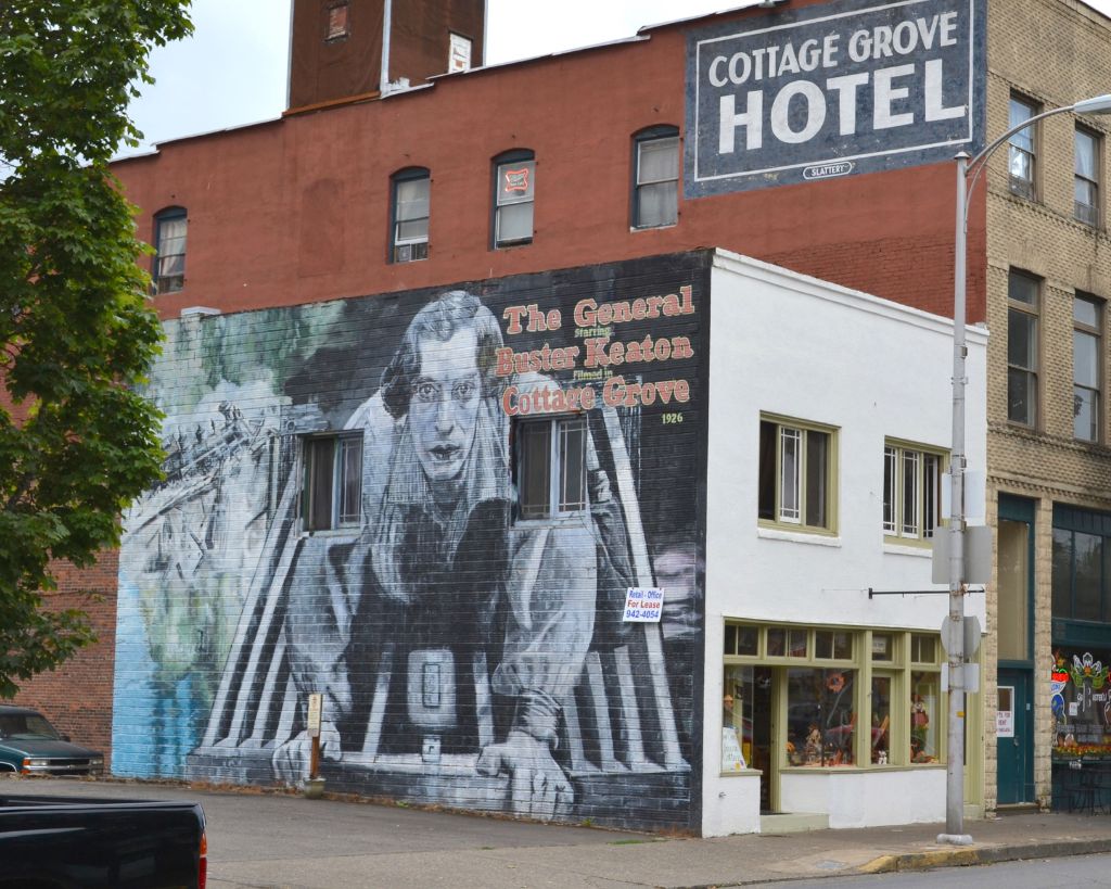 The General signage in Cottage Grove where the cast and crew stayed